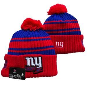 NWT New York Giants NFL Sports Knit Pom Beanie Fleece Lining OSFA Unisex